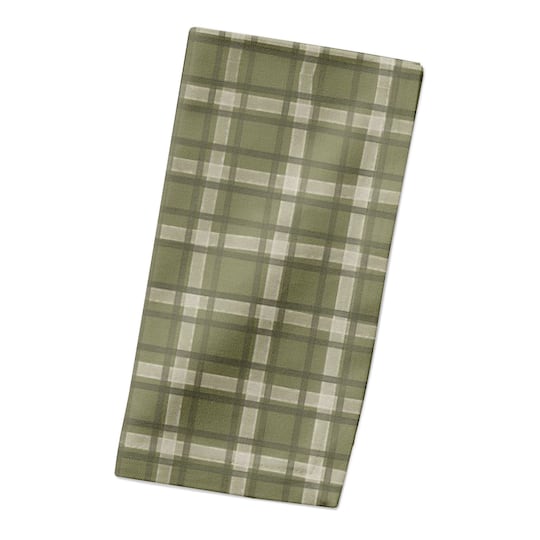 Green Multi Plaid Cotton Twill Napkin